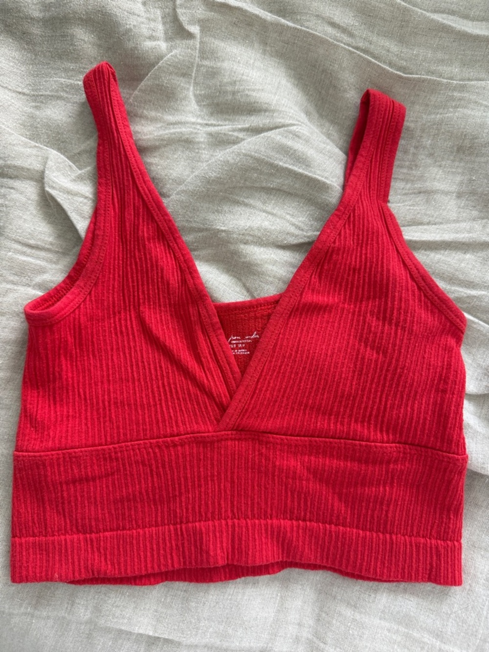 Urban Outfitters Red Ribbed Bralette